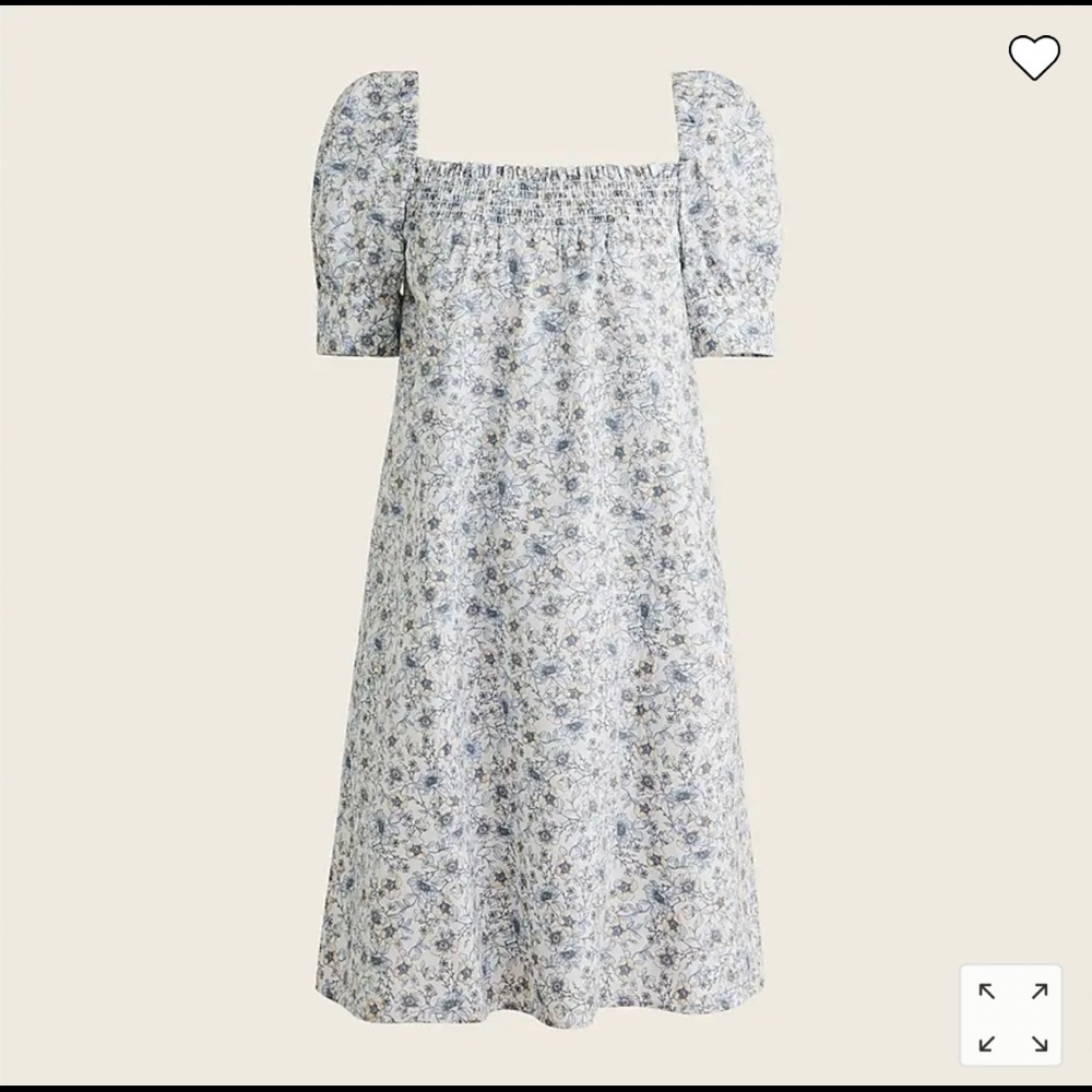 J.Crew Cotton poplin shift dress in floral vines